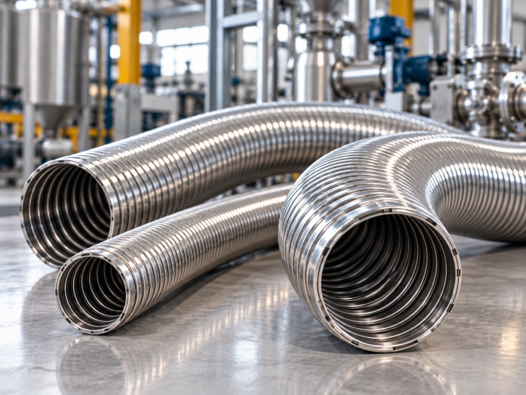 Flexible metal hoses for industrial applications